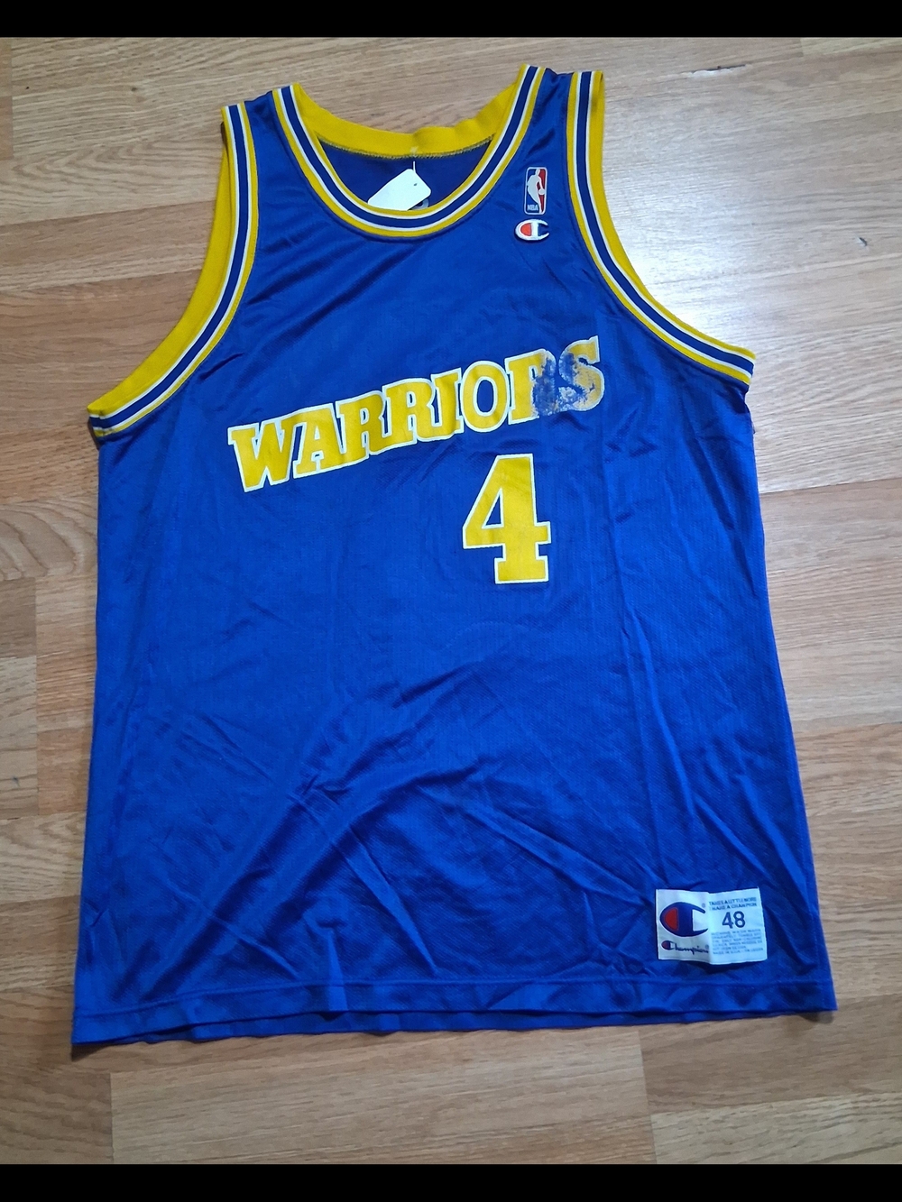 Champion Golden State Warriors Blue & Yellow #4 Jersey
